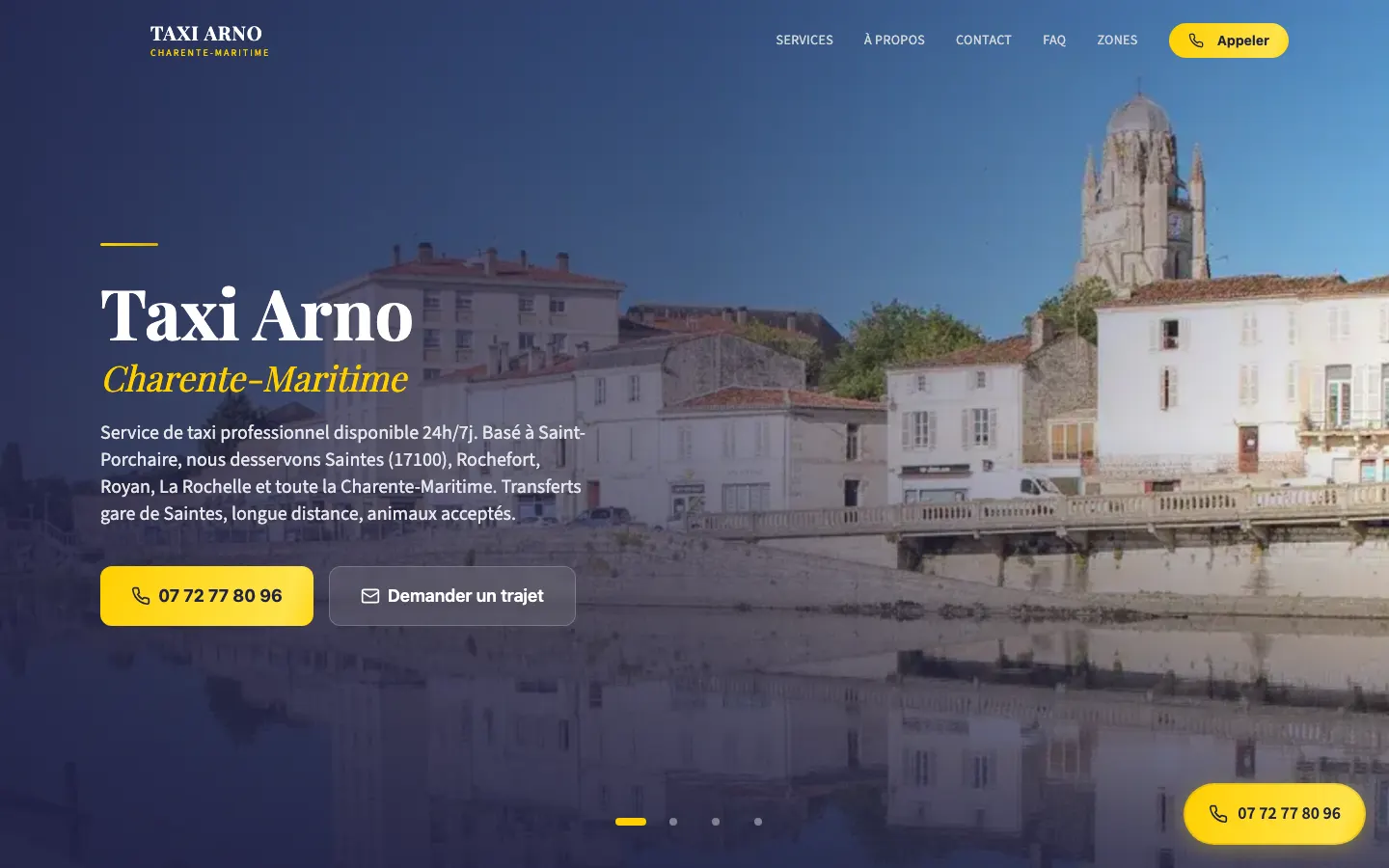 Aperçu du site Taxi Arno
